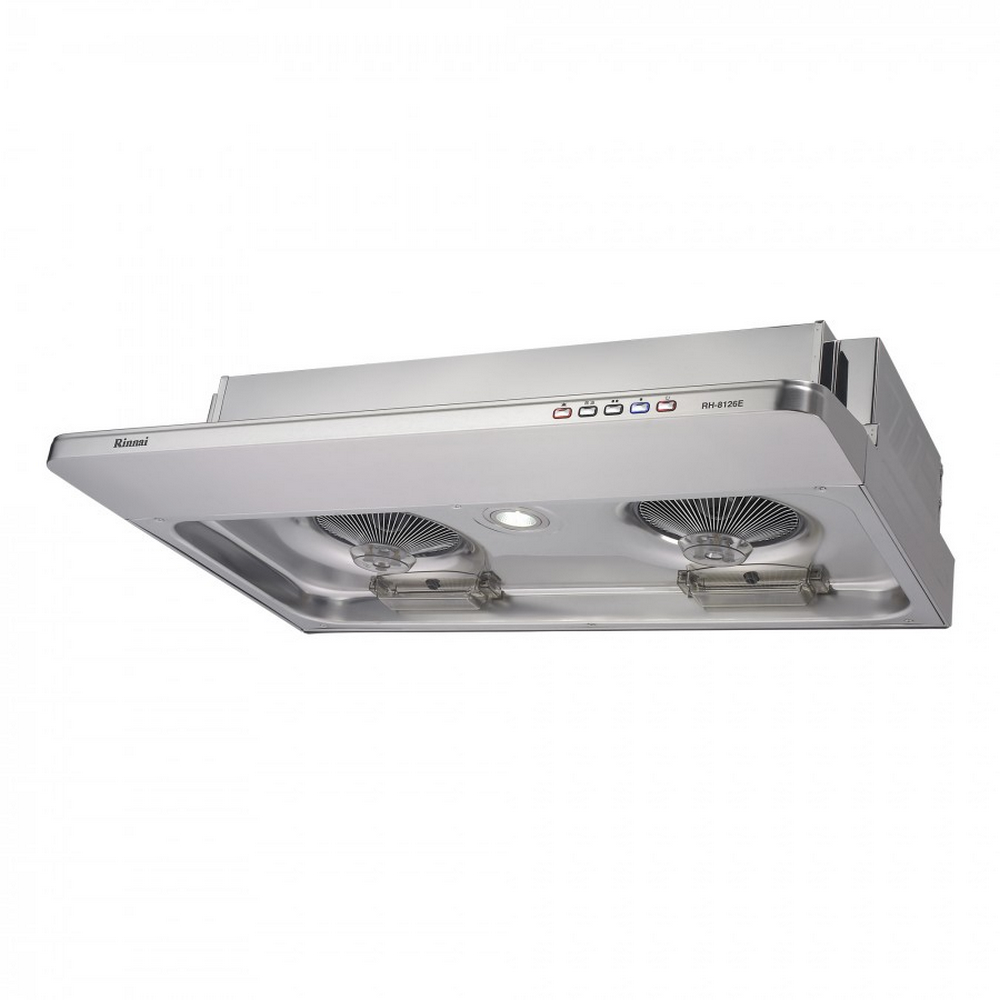  Rinnai 林內 RH-9126E 隱藏式抽油煙機，臺灣原廠製造，採用烤漆+不鏽鋼材質，電子式按鍵操作簡便，1段風速設計適合小廚房使用。機體尺寸891×185×510 mm，110V/60Hz電壓，BSMI認證R51114，享1年保固。標準安裝，高效排煙讓廚房永保清新，完美解決油煙困擾。 