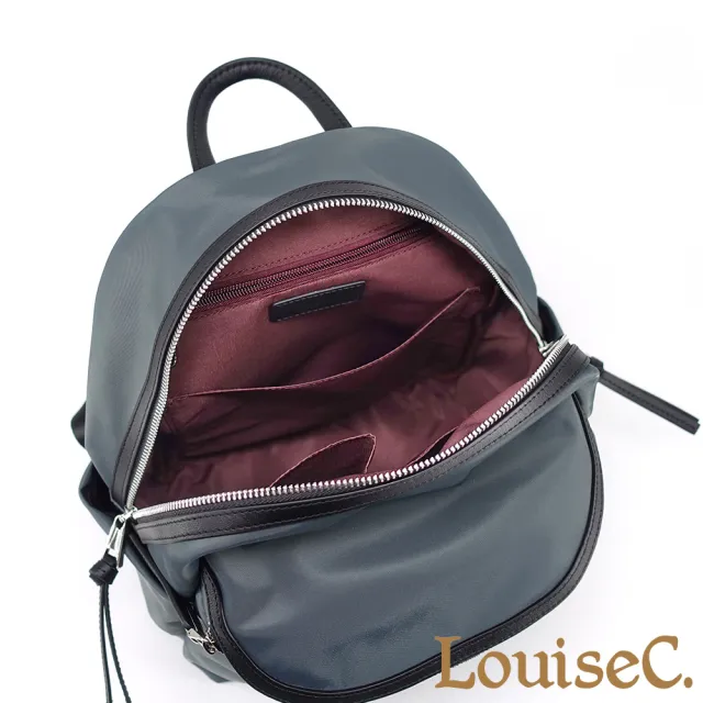 【LouiseC.】雙11 Tree House 輕盈尼龍+牛皮大立體拉鍊袋手提後背防水包-3色(YS6845)