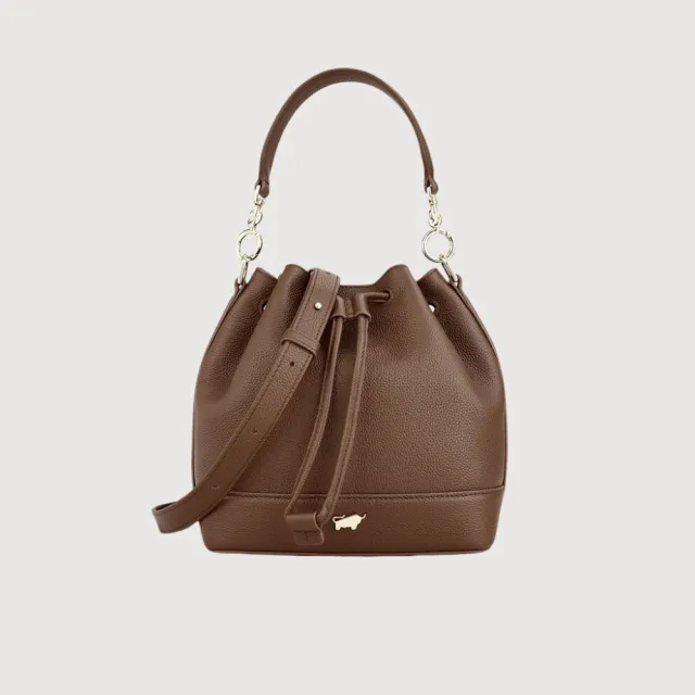 【BRAUN BUFFEL 德國小金牛】蓋蓓 小水桶包-黑色/麥色/杏色(BF874-31-BK/BRA/HM) 女包送禮推薦