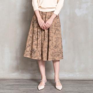 【perng yuh 芃諭名品】藝術懷舊 印花 傘襬裙(2026 SS Collection｜5A春夏新品上市)