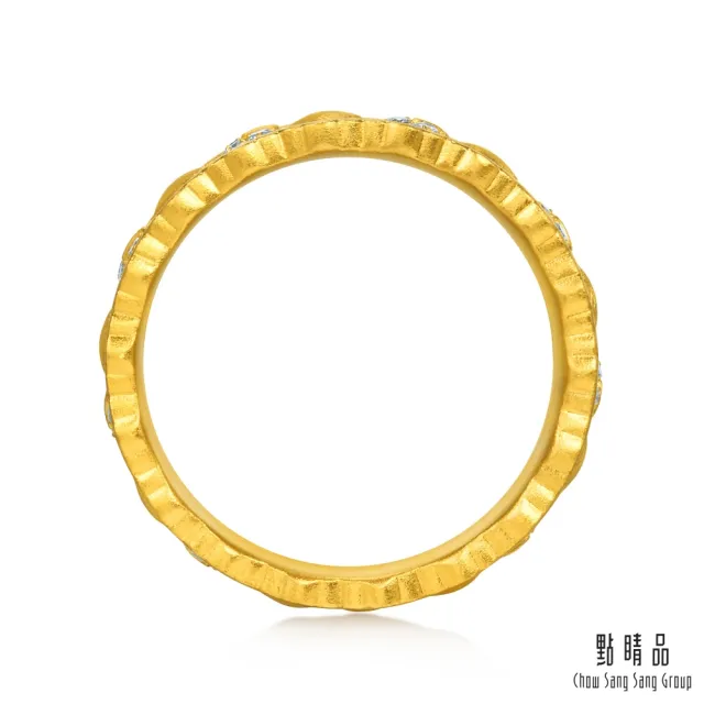 【點睛品】典雅銀杏 鑽石黃金戒指(男戒)