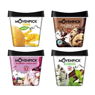 【Movenpick 莫凡彼】100%純天然475ml&500ml冰淇淋任選4盒(瑞士原裝進口)