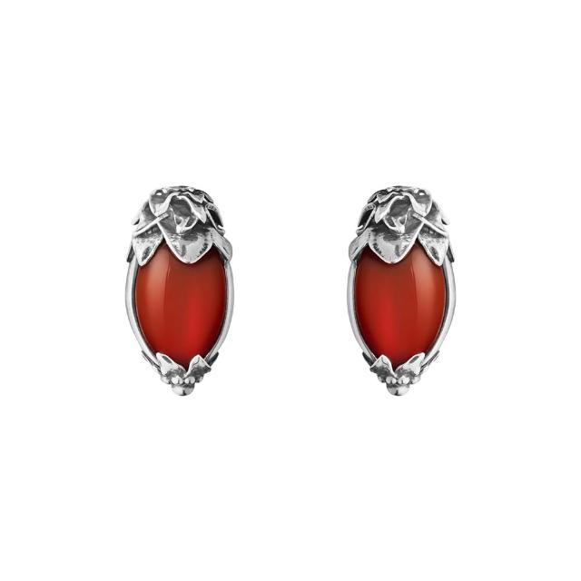 【Georg Jensen 喬治傑生】2026 HERITAGE 夾式耳環 (氧化純銀 紅玉髓)