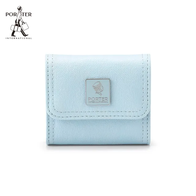 【PORTER INTERNATIONAL】復古品味MORI零錢包(輕霧藍)（其他規格）