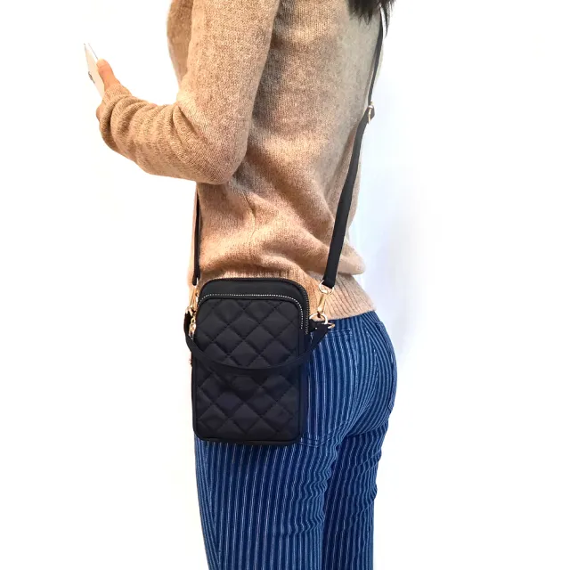 【吉豐洋行】人氣商品3入組 小香風菱格防潑水大容量胸包+晚宴包+手機包