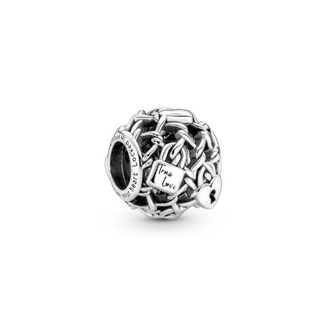 【Pandora 潘多拉】心鎖牆鏤空串飾-絕版品