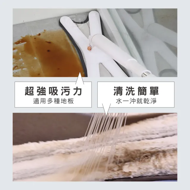 【百鈴】易秒擰免沾手X型豪華平板拖把-重油汙X型拖布-6片(需搭配易秒擰免沾手X型豪華平板拖把)