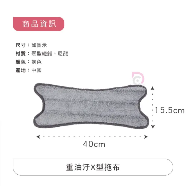 【德昌】馬上淨一秒瞬擰免碰水X型豪華平板拖把-重油汙X型拖布-6片(需馬上淨一秒瞬擰免碰水X型豪華平拖)