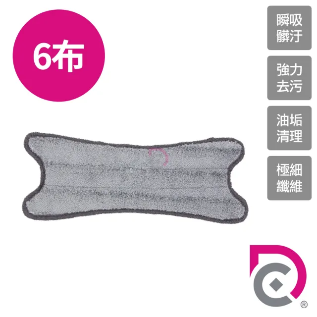 【德昌】馬上淨一秒瞬擰免碰水X型豪華平板拖把-重油汙X型拖布-6片(需馬上淨一秒瞬擰免碰水X型豪華平拖)