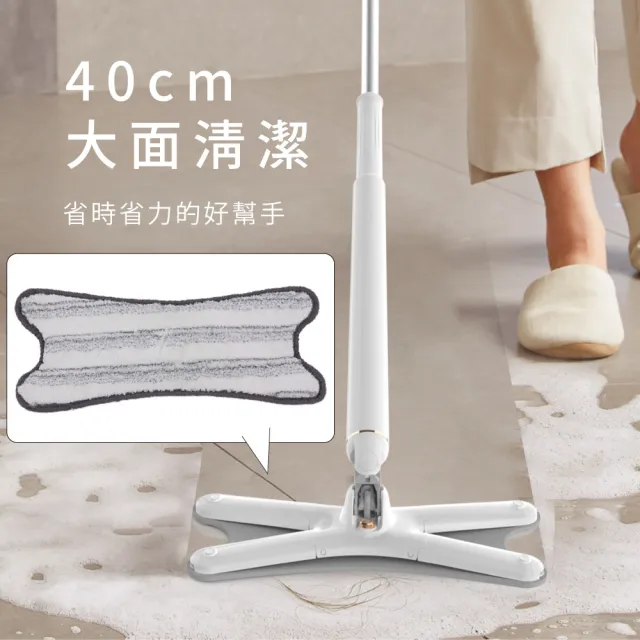 【德昌】馬上淨一秒瞬擰免碰水X型豪華平板拖把-乾濕兩用X型拖布-6片(需馬上淨一秒瞬擰免碰水X型豪華平拖)