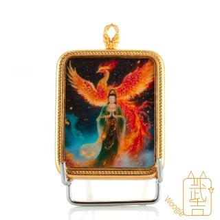 【Woogie武吉珠寶】精品寶石畫唐卡(火鳳觀音58x47mm)