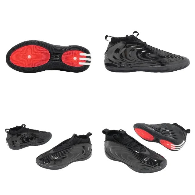 【adidas 愛迪達】籃球鞋 Harden Volume 10 男鞋 HellCat 亮皮 黑 哈登 JR1598