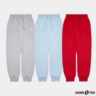 【Hang Ten】女裝-JOGGER FIT刷毛刺繡鬆緊抽繩束口褲(多色選)
