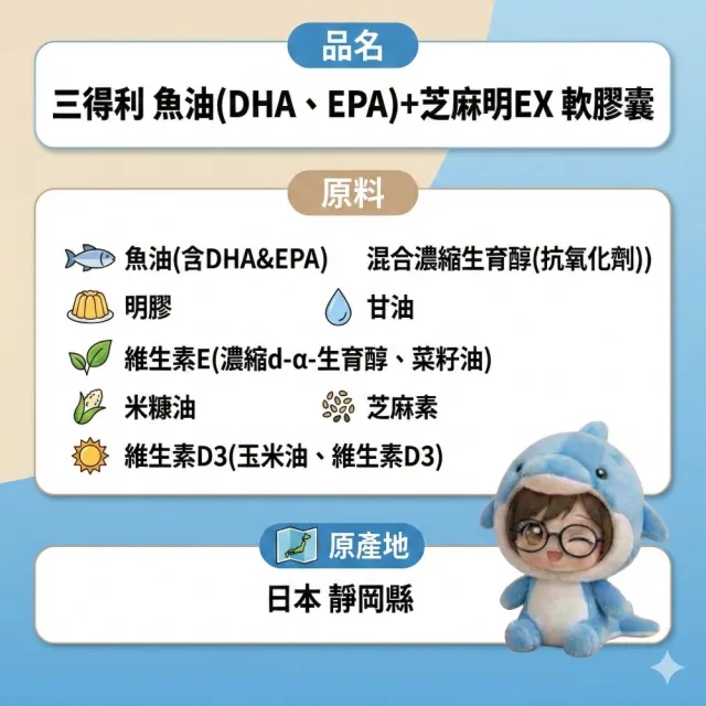 【Suntory 三得利】魚油DHA&EPAx2瓶(共240顆)