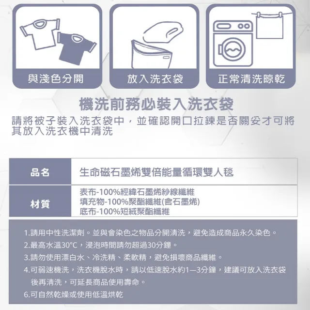 【旭】日本旭川生命磁EX雙倍石墨烯超導能量循環毯(速暖升溫 保暖恆溫 蓄熱毯 孝親被)