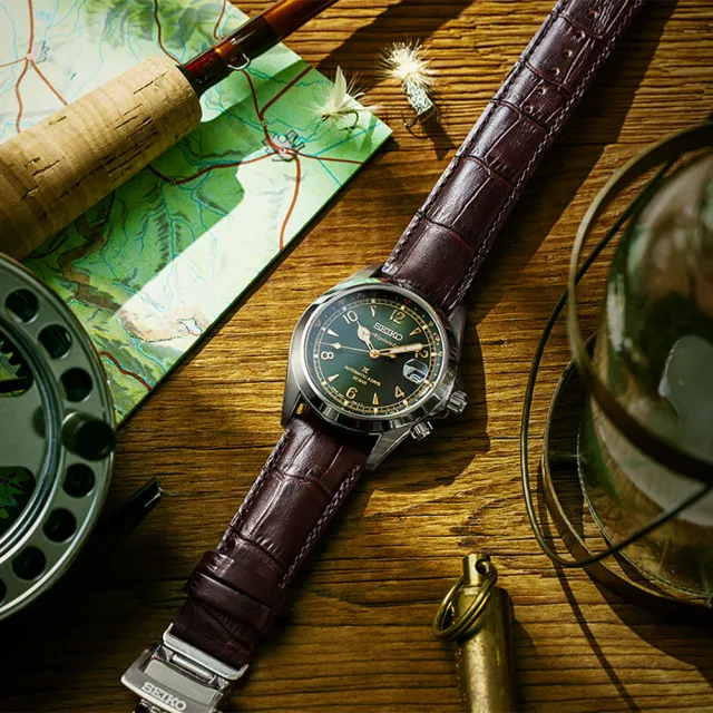 【SEIKO 精工】Prospex Alpinist運動復古風格機械錶-綠x咖啡/39.5mm 送禮(SPB507J1/6R55-00P0G)618 禮物