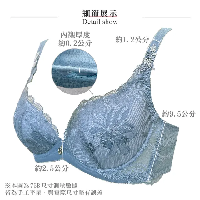 【Swear 思薇爾】撩波巴黎之春系列A-C罩涼感蕾絲集中包覆女內衣(鈷藍色)