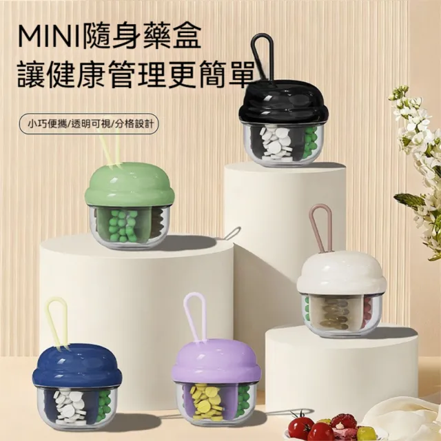 茉家 小橡果旋轉滑蓋四格藥盒-1入