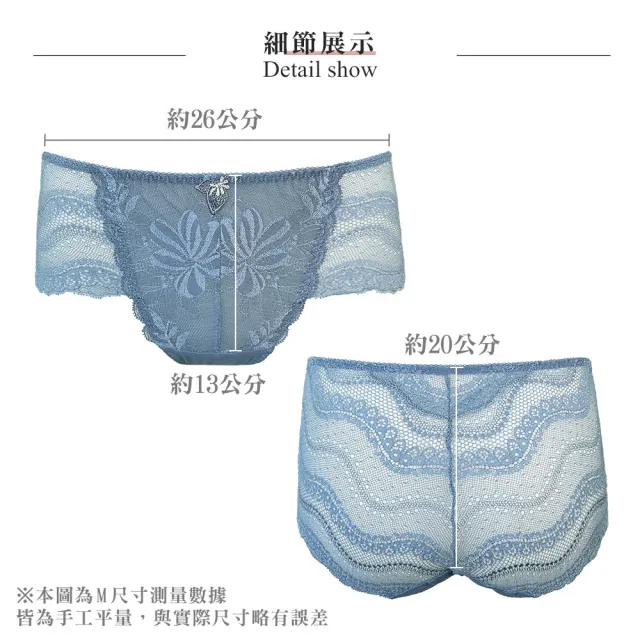 【Swear 思薇爾】撩波巴黎之春系列M-XXL全蕾絲中腰三角女內褲(鈷藍色)