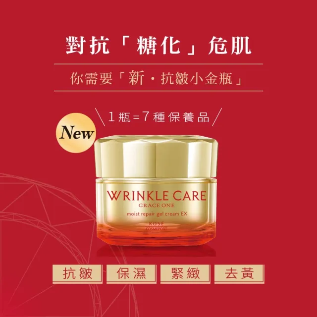 【KOSE 極上活妍】凍齡撫紋抗皺凝霜EX mini15g(嘗鮮首選/二代抗皺小金瓶/保濕面霜/修護霜)
