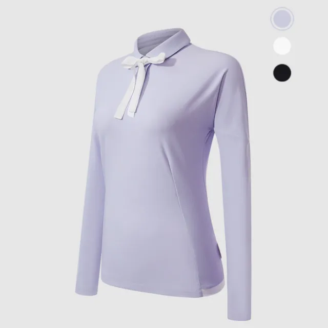 【HONMA 本間高爾夫】女款長袖緞帶POLO衫 2025春夏款 日本高爾夫專業品牌(XS-L 多色任選HWKQ705R614)