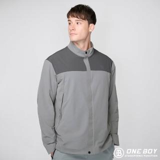 【ONE BOY】機能防潑水透氣登山尼拼接立領外套(N240065)