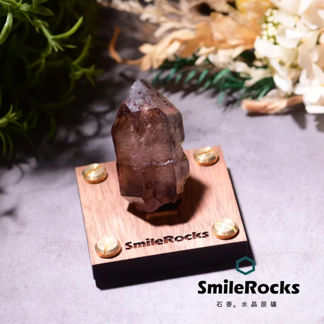 【SmileRocks 石麥】石麥水晶原礦 三輪骨幹水膽水晶原礦 SmilePAD 6X6cm 稀有收藏 No.62544260105