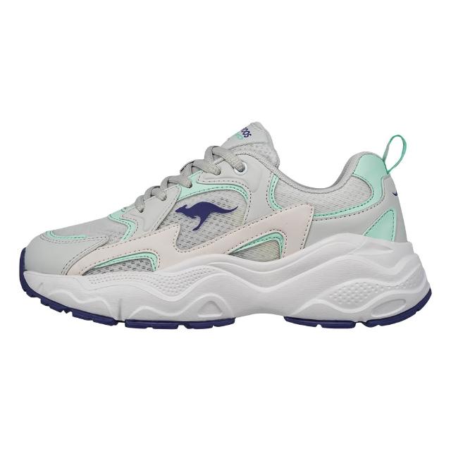 【KangaROOS】休閒鞋 女鞋 運動鞋 老爹鞋 DAZZLE 5.0 灰/薄荷綠/藍 KW51825