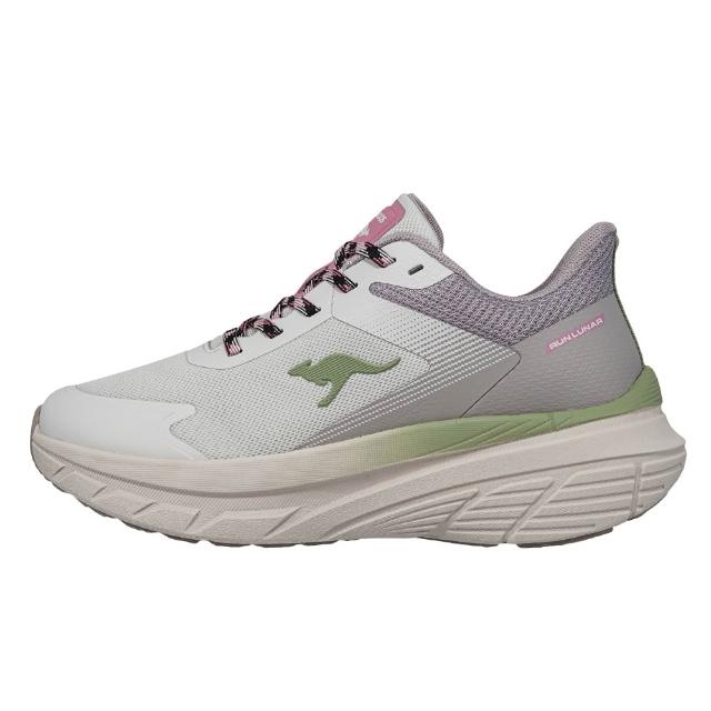 【KangaROOS】超輕量慢跑鞋 女鞋 運動鞋 RUN LUNAR 2 卡其/綠 KW52211