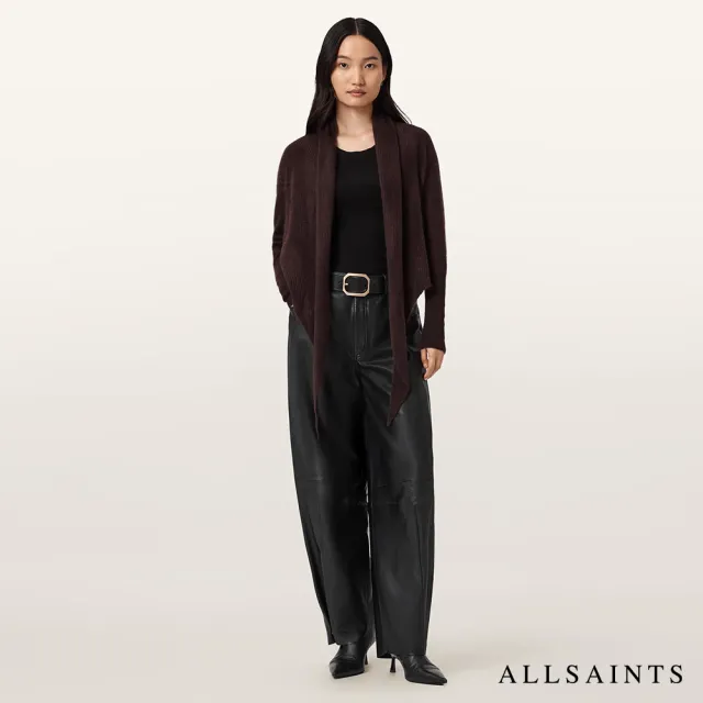 【ALLSAINTS】REBEL 喀什米爾羊毛罩衫外套-酒紅 W091KD(舒適版型)
