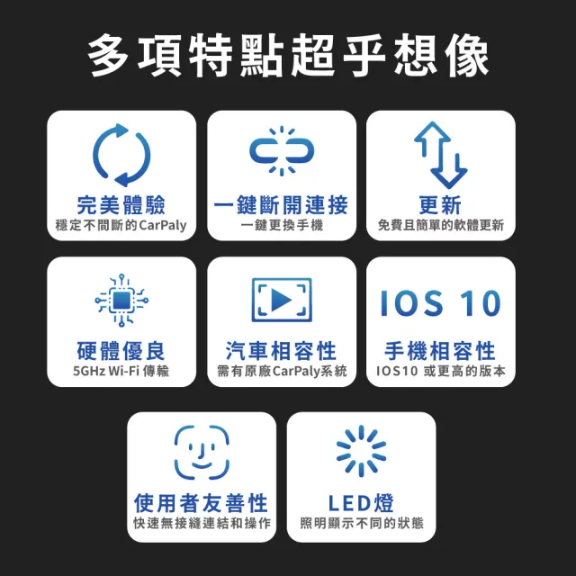 【ottocast】U2Air Pro 蘋果CarPlay有線轉無線 隨插即用 更快速更便利(CarPlay有線轉無線)