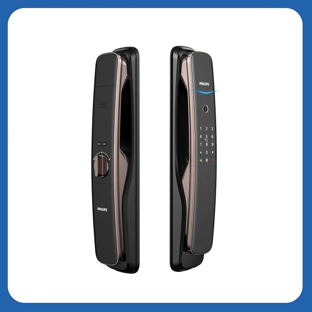 Philips 飛利浦】702E 五合一推拉式聯網智能門鎖/電子鎖(指紋│卡片│密碼│鑰匙│WiFi/含安裝) - momo購物網-  好評推薦-2026年1月