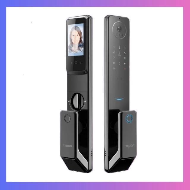 【AXGON】A1-200S 無鎖畏9合1推拉式智能電子鎖(掌靜脈│人臉│指紋│卡片│密碼│鑰匙 │APP│含安裝)