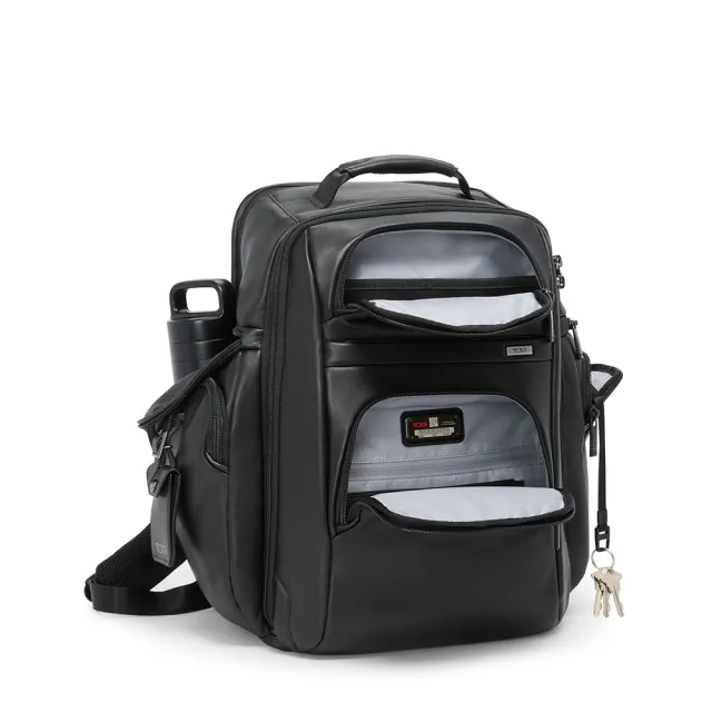【TUMI】Alpha Brief Pack 15 吋筆電皮革商務後背包 - 黑色(TUMI 官方旗艦店)