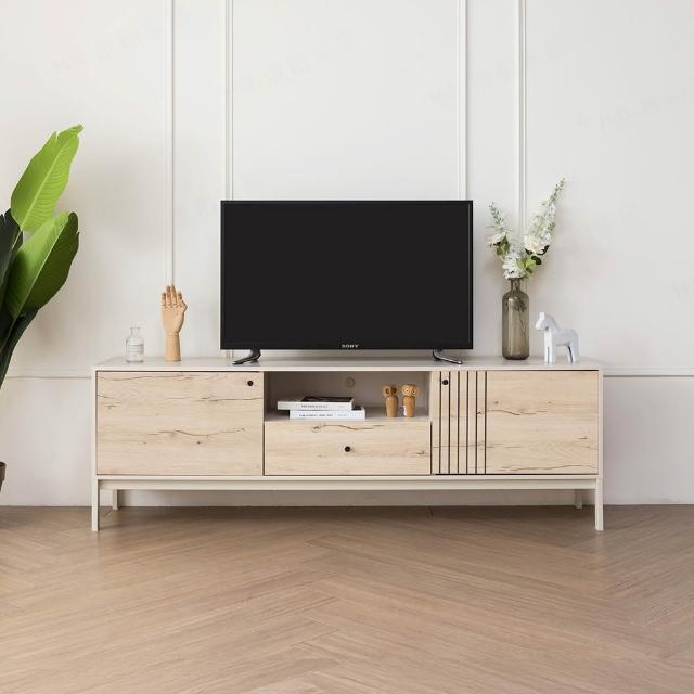 【H&D 東稻家居】奧莉兒無印風電視櫃6尺萬用櫃  電器櫃 影音櫃 TV櫃(180cm 美背設計)