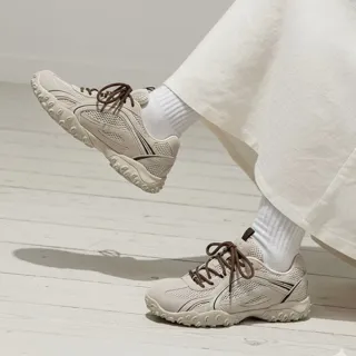 【FILA】韓韶禧代言款 Echappe Cream 中性麂皮復古運動鞋-奶油灰(4-C615Z-920_253)