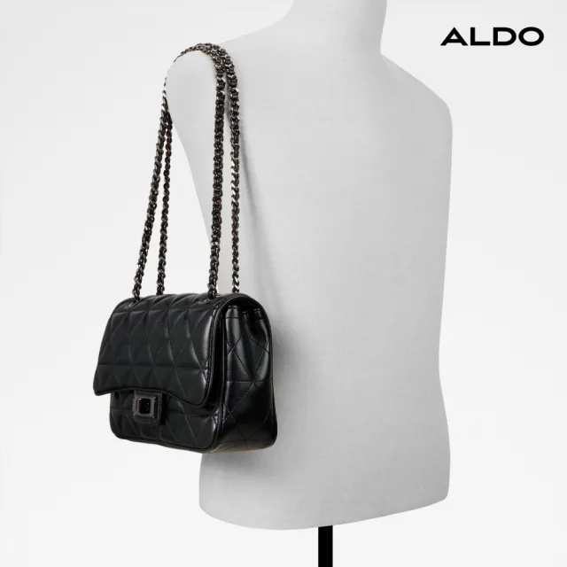 【ALDO】BELLABAG-菱格紋鏈帶肩背包/斜背包(黑色)