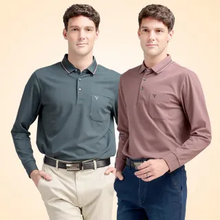 【Emilio Valentino 范倫鐵諾】男長袖POLO衫 新年新衣 親膚棉質 保暖 口袋 休閒 POLO衫 男生上衣(多款選)