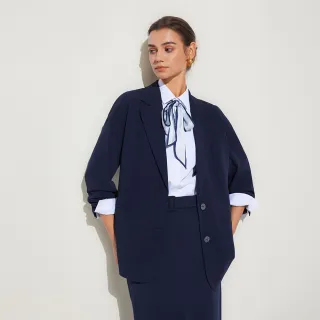 【G2000】女款 防紫外線簡約西裝式外套-深藍色(5121167079)    洋蔥式穿搭