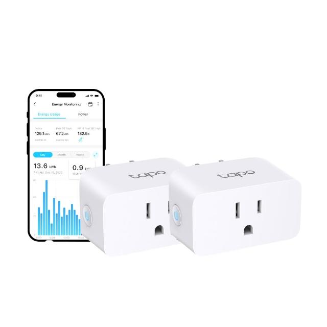 (兩入組)【TP-Link】智慧插座 遠端控制 過載保護 安全認證 電力監控 支援Matter(Tapo P110M)