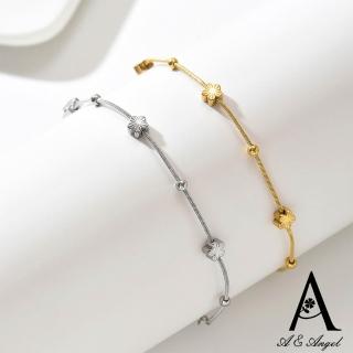 【ANGEL】星星四葉花韓風時尚不鏽鋼氣質手鍊(2色可選)
