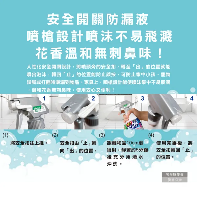 【Kao 花王】日本花王KAO-浴室免刷強力除霉鹼性泡沫清潔劑補充瓶360ml/溫和花香瓶(寢具傢飾衛浴珪藻土用品
