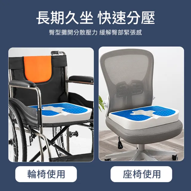 【挪威森林】臀型中空凝膠記憶棉坐臥兩用防褥瘡墊-含可拆洗布套(痔瘡坐墊 輪椅坐墊 減壓坐墊 記憶棉坐墊)