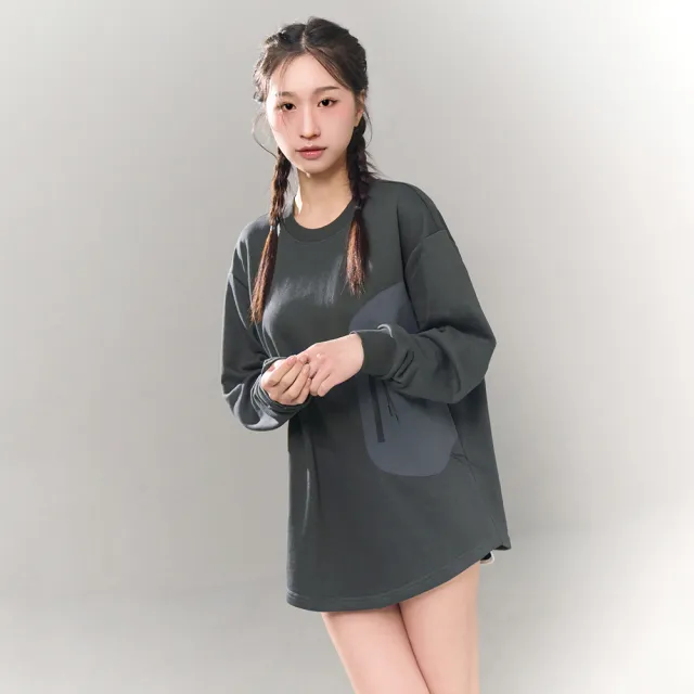 【MAJOR MADE】工裝拼布下擺圓弧大學T(長袖上衣/休閒T恤/素色T-Shirt)