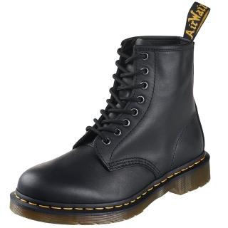 【Dr.Martens】馬汀 1460 nappa 軟皮霧面平底8孔綁帶短筒靴 馬丁中性款 黑 男女休閒鞋11822002