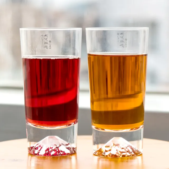 【田島硝子】日本手工吹製富士山杯 經典高杯對杯(TG15-015-T+TG15-015-T)