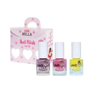 【MISS NELLA】英國 兒童水性可撕式安全指甲油-英式甜點3入組(寵愛公主精選組合)