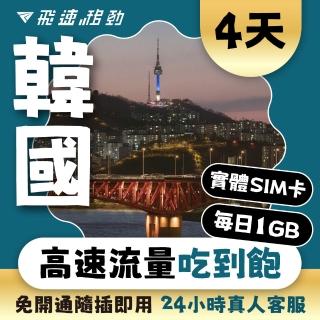 【飛速移動】韓國4天｜每日1GB 高速流量喫到飽(韓國網絡卡 韓國網路 韓國 網絡卡 網路 上網 sim卡)