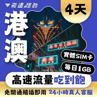 【飛速移動】港澳 4天｜每日1GB 高速流量喫到飽(香港網絡卡 澳門網絡卡 香港 澳門 網絡卡 網路 上網 sim卡)
