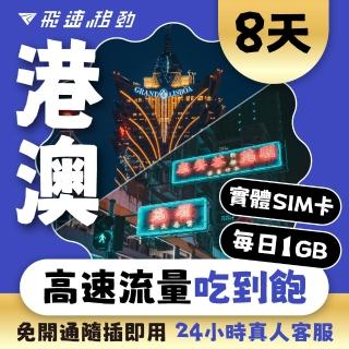 【飛速移動】港澳 8天｜每日1GB 高速流量喫到飽(香港網絡卡 澳門網絡卡 香港 澳門 網絡卡 網路 上網 sim卡)